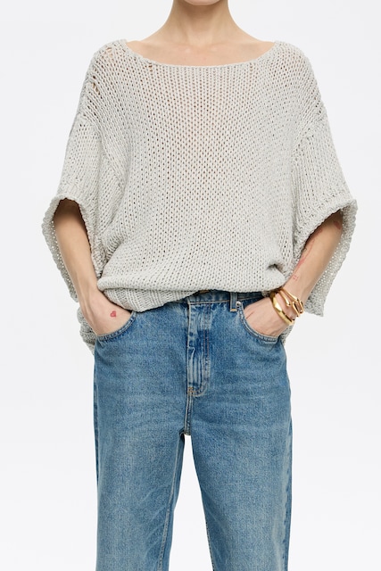 Imagen 0 de Jersey lúrex oversize plata de mujer