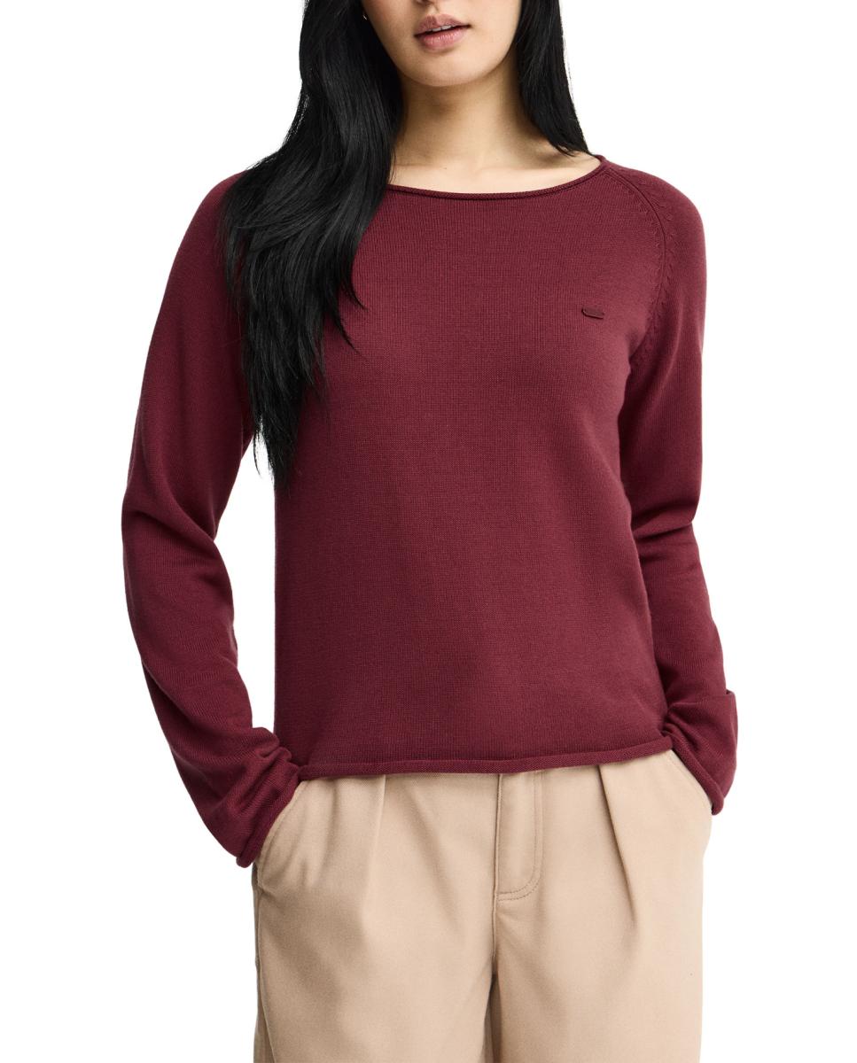 Imagen 0 de Jersey de punto para mujer de manga larga corte ranglan, confeccionado íntegramente en algodón