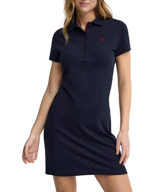 Imagen 0 de Vestido de manga corta con cuello polo