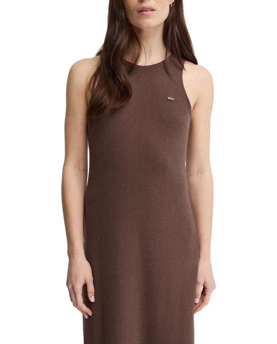 Imagen 0 de Vestido largo sin mangas, escote redondo y corte slim