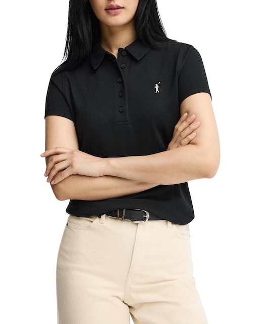 Imagen 0 de Polo de mujer de manga corta con corte entallado y cuello clásico