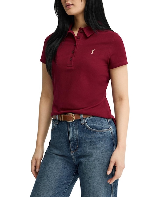 Imagen 0 de Polo de mujer de manga corta con corte entallado y cuello clásico