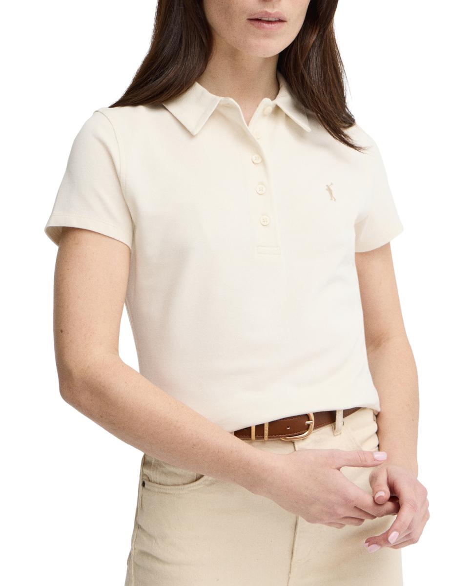 Imagen 0 de Polo de mujer de manga corta con corte entallado y cuello clásico