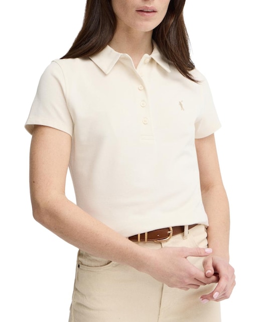 Imagen 0 de Polo de mujer de manga corta con corte entallado y cuello clásico
