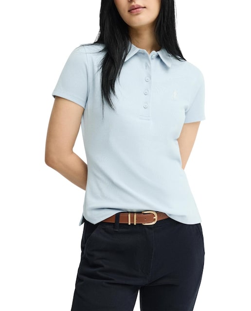Imagen 0 de Polo de mujer de manga corta con corte entallado y cuello clásico