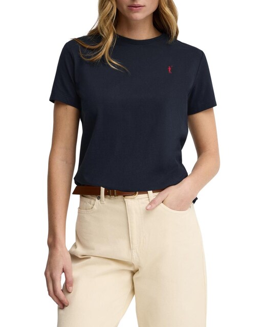 Imagen 0 de Camiseta de mujer de manga corta, cuello redondo y corte recto