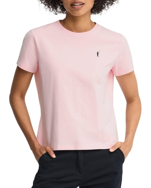 Imagen 0 de Camiseta de mujer de manga corta, cuello redondo y corte recto