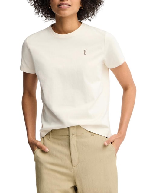 Imagen 0 de Camiseta de mujer de manga corta, cuello redondo y corte recto