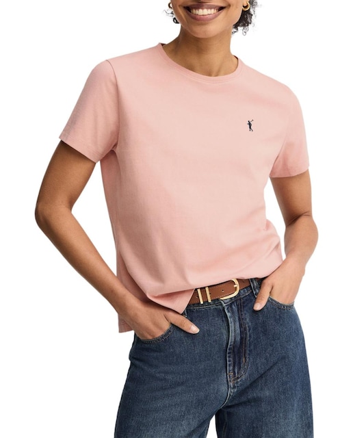 Imagen 0 de Camiseta de mujer de manga corta, cuello redondo y corte recto