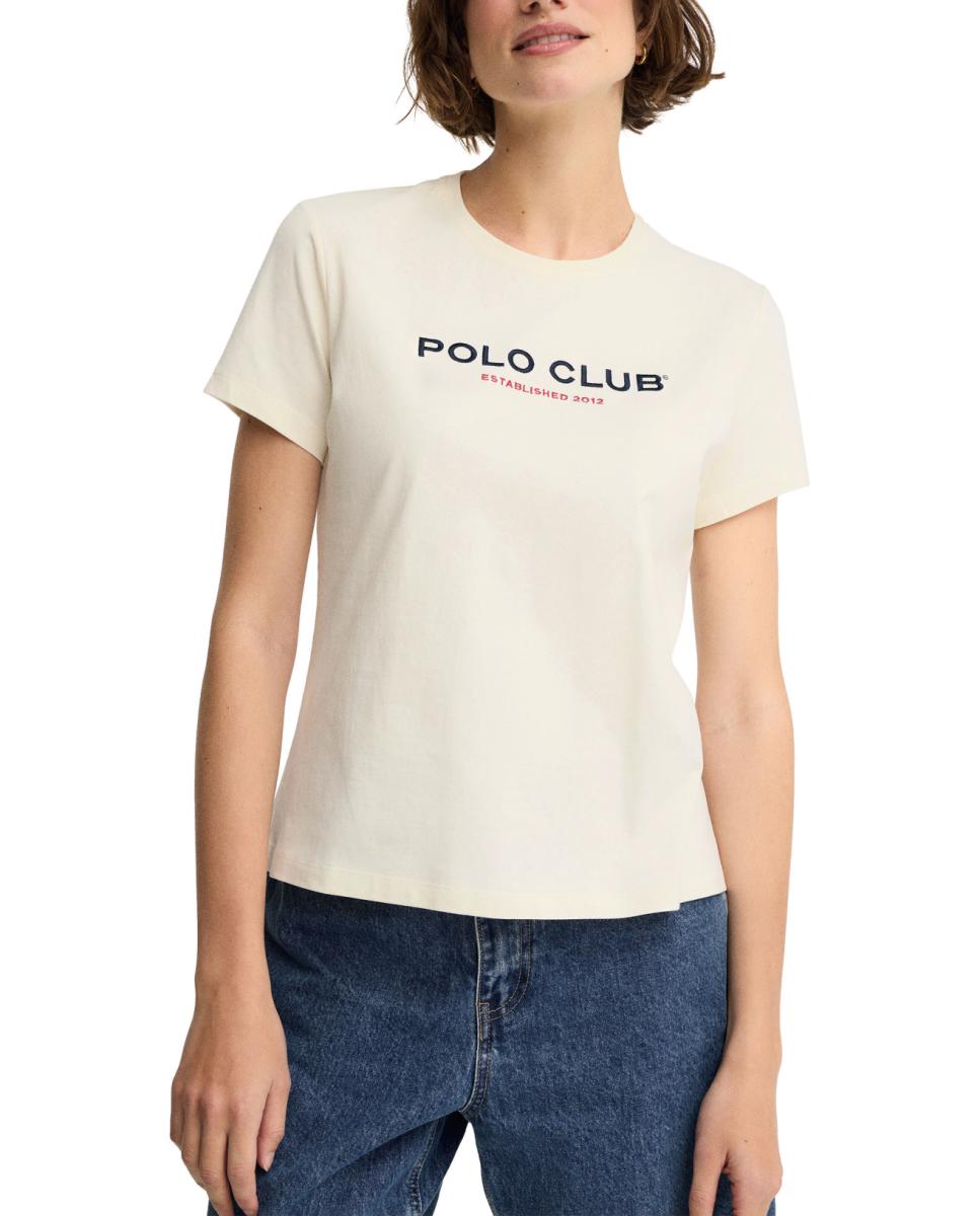 Imagen 0 de Camiseta de mujer de manga corta, cuello redondo y corte slim