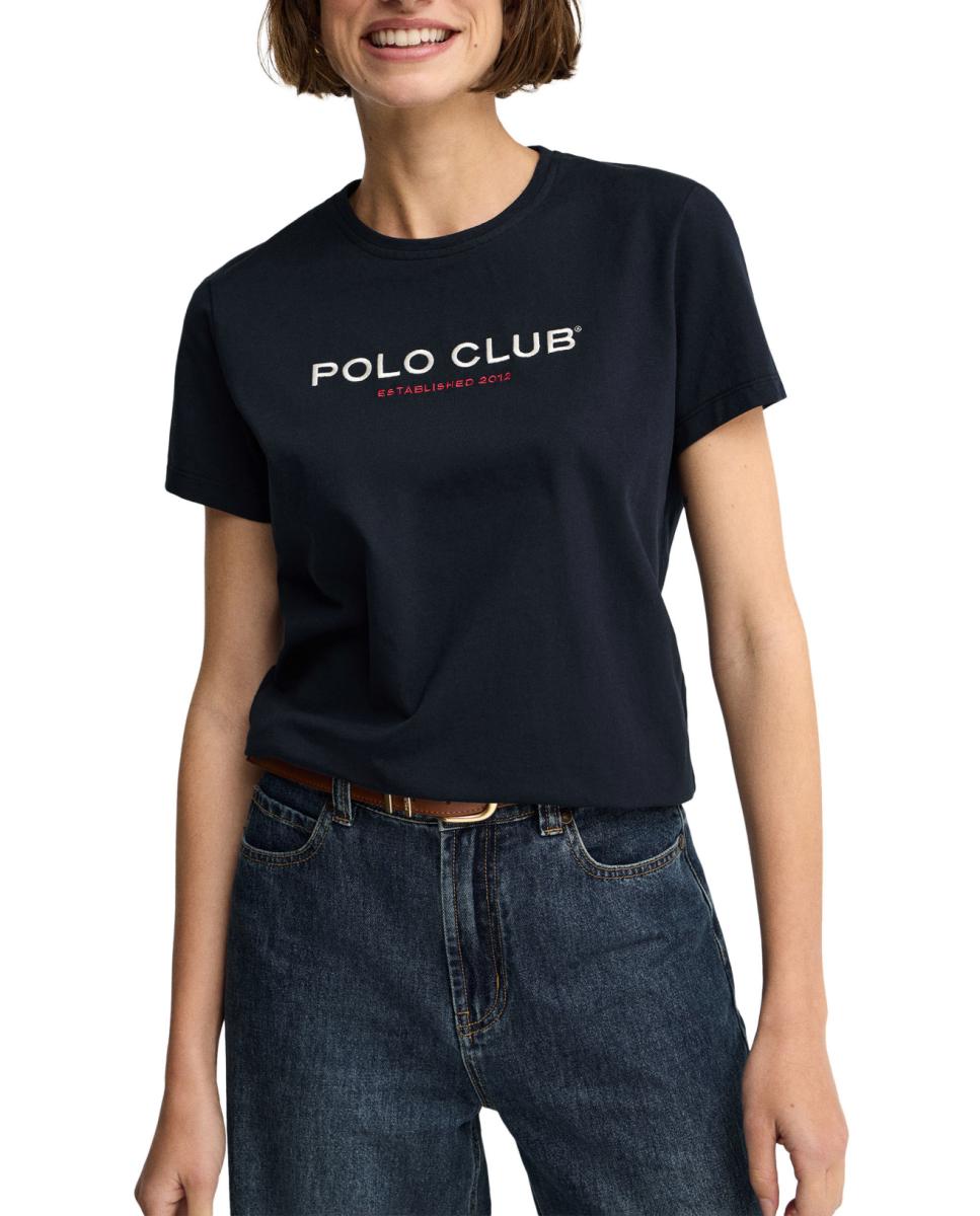 Imagen 0 de Camiseta de mujer de manga corta, cuello redondo y corte slim