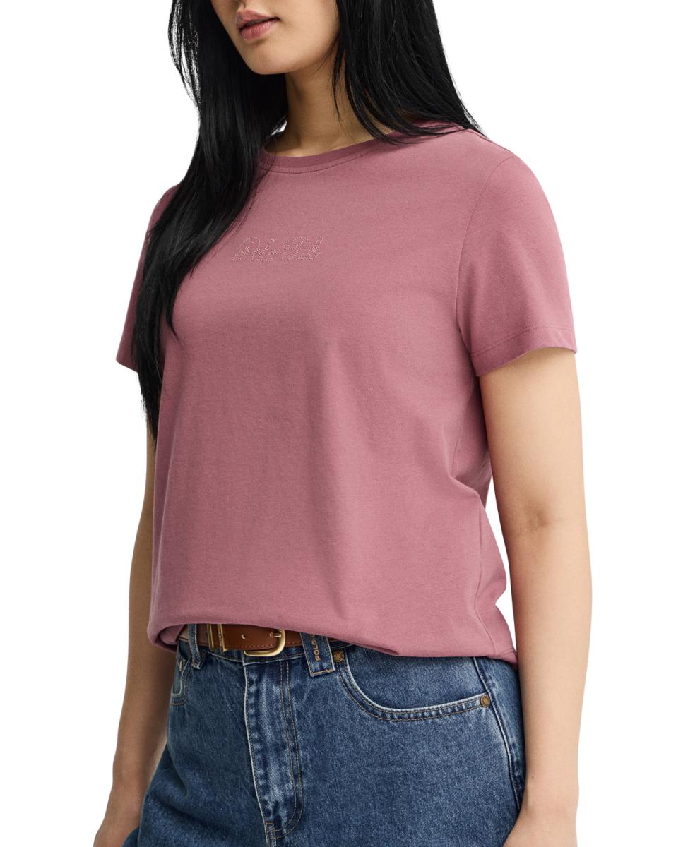 Imagen 0 de Camiseta de mujer de manga corta con cuello redondo y corte recto