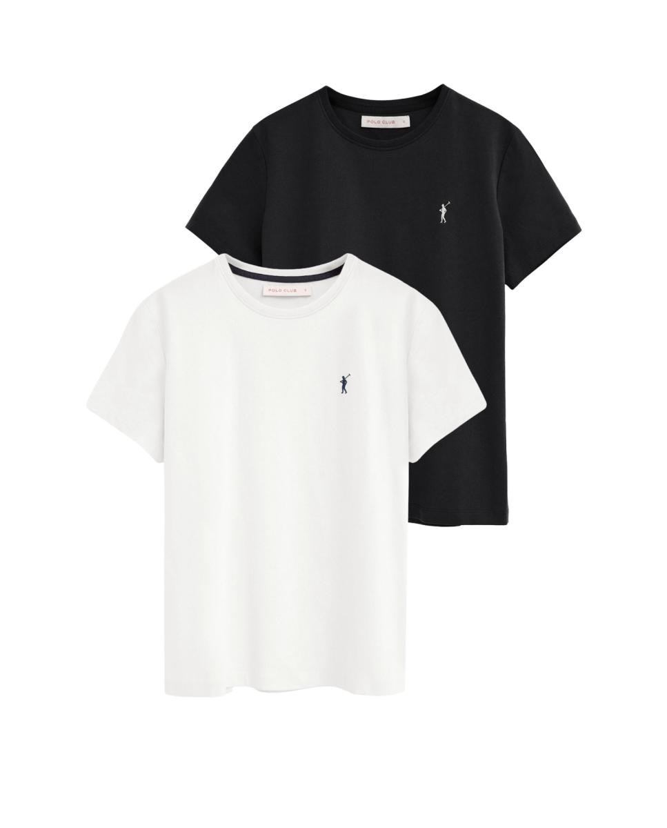 Imagen 0 de Pack mujer de dos camisetas de manga corta, cuello redondo y corte recto