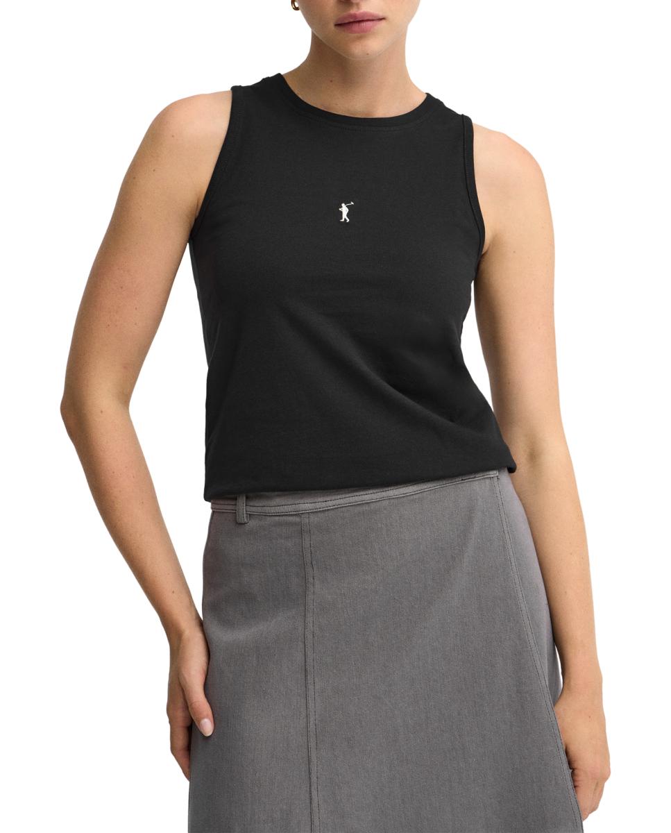 Imagen 0 de Camiseta de mujer sin mangas de corte slim con cuello redondo