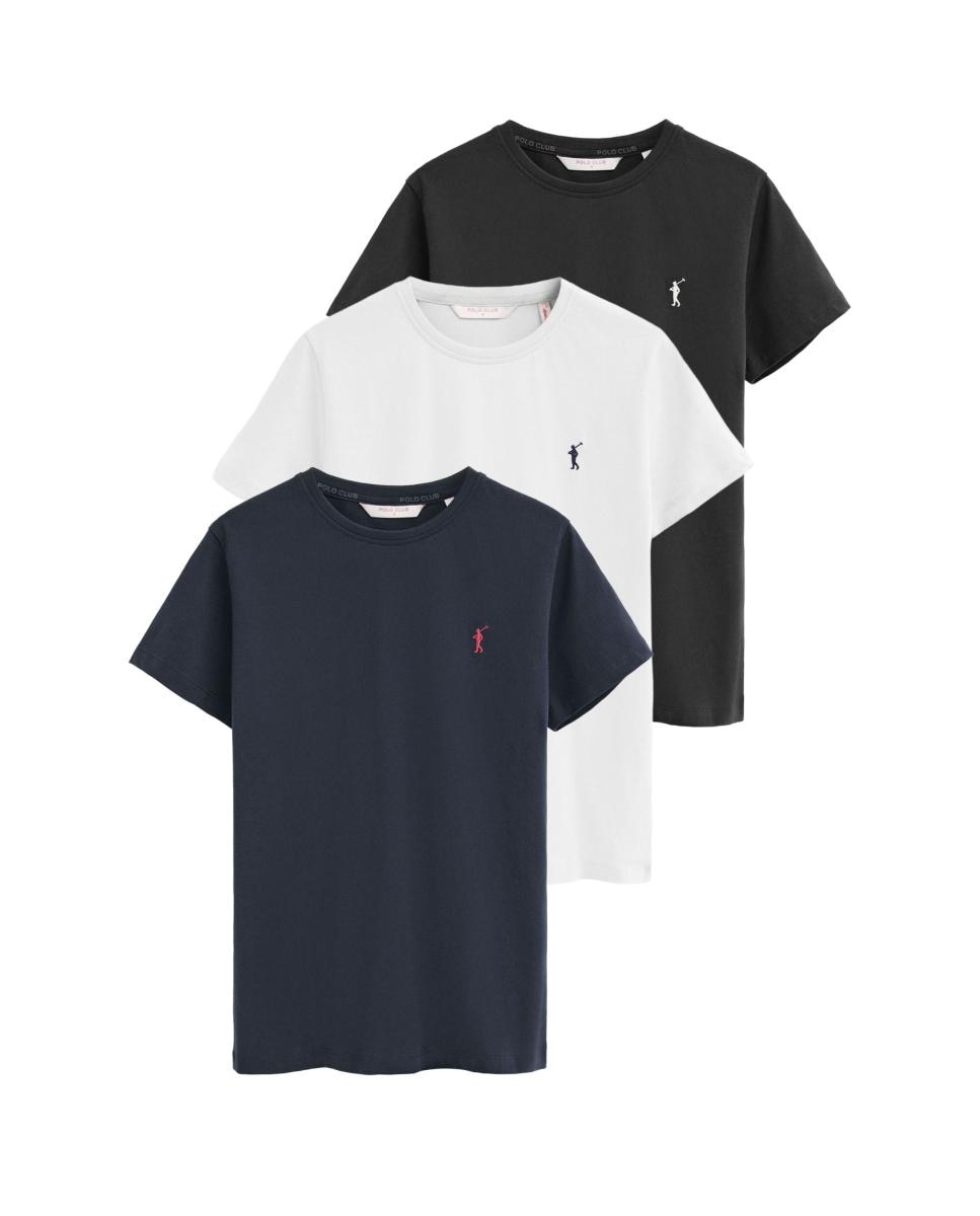 Imagen 0 de Pack de tres camisetas de mujer de corte regular con cuello redondo y manga corta