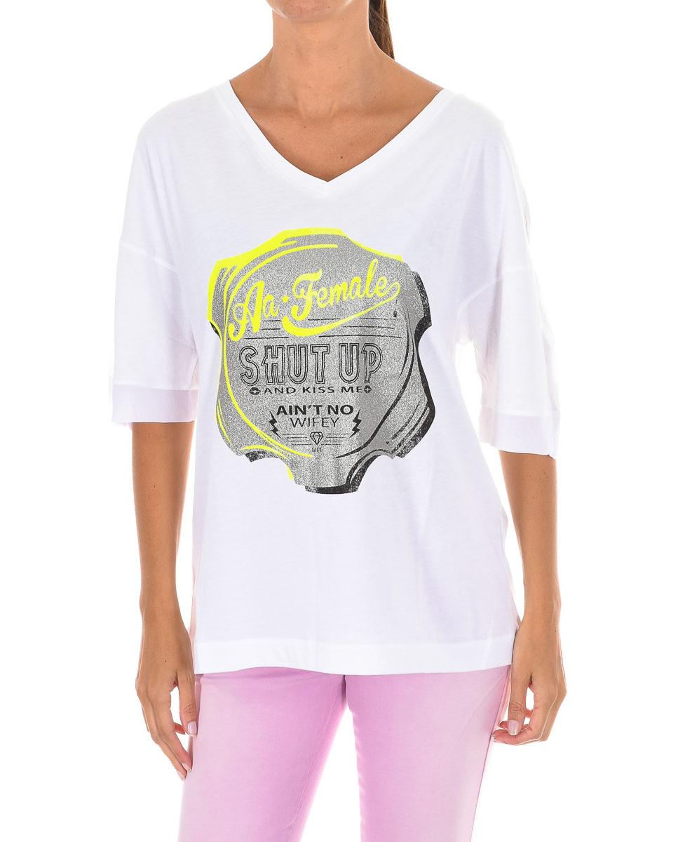 Imagen 0 de Camiseta mujer manga corta cuello pico