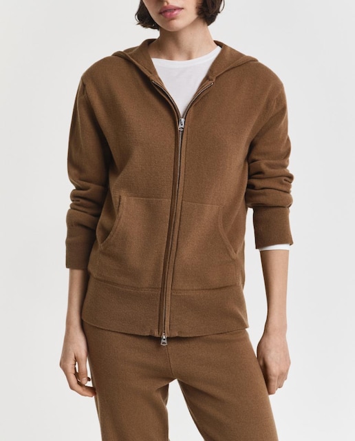 Imagen 0 de Cárdigan de mujer de lana de oveja con cierre de cremallera