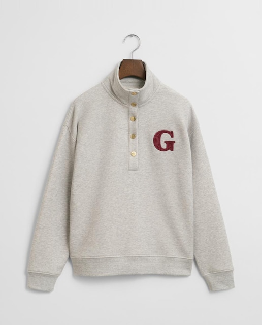 Imagen 0 de Sudadera de mujer cuello alzado y abotonado con logotipo bordado