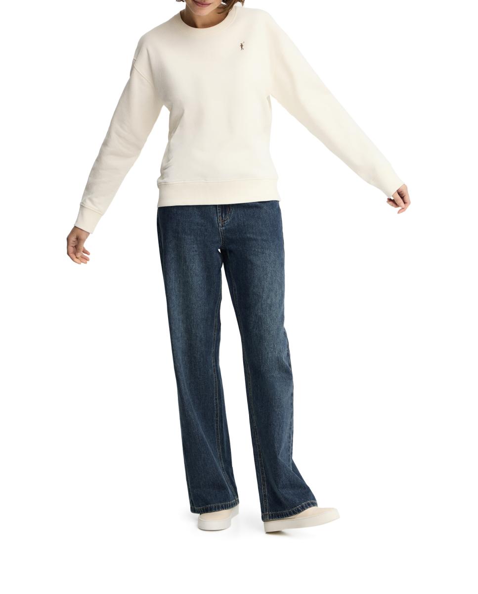 Imagen 0 de Sudadera de mujer de manga larga, cuello redondo y corte regular