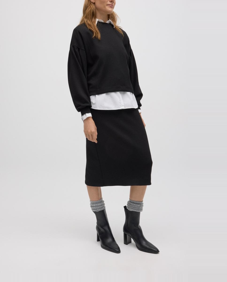 Imagen 0 de Sudadera demujer tejido elástico y mangas abullonadas