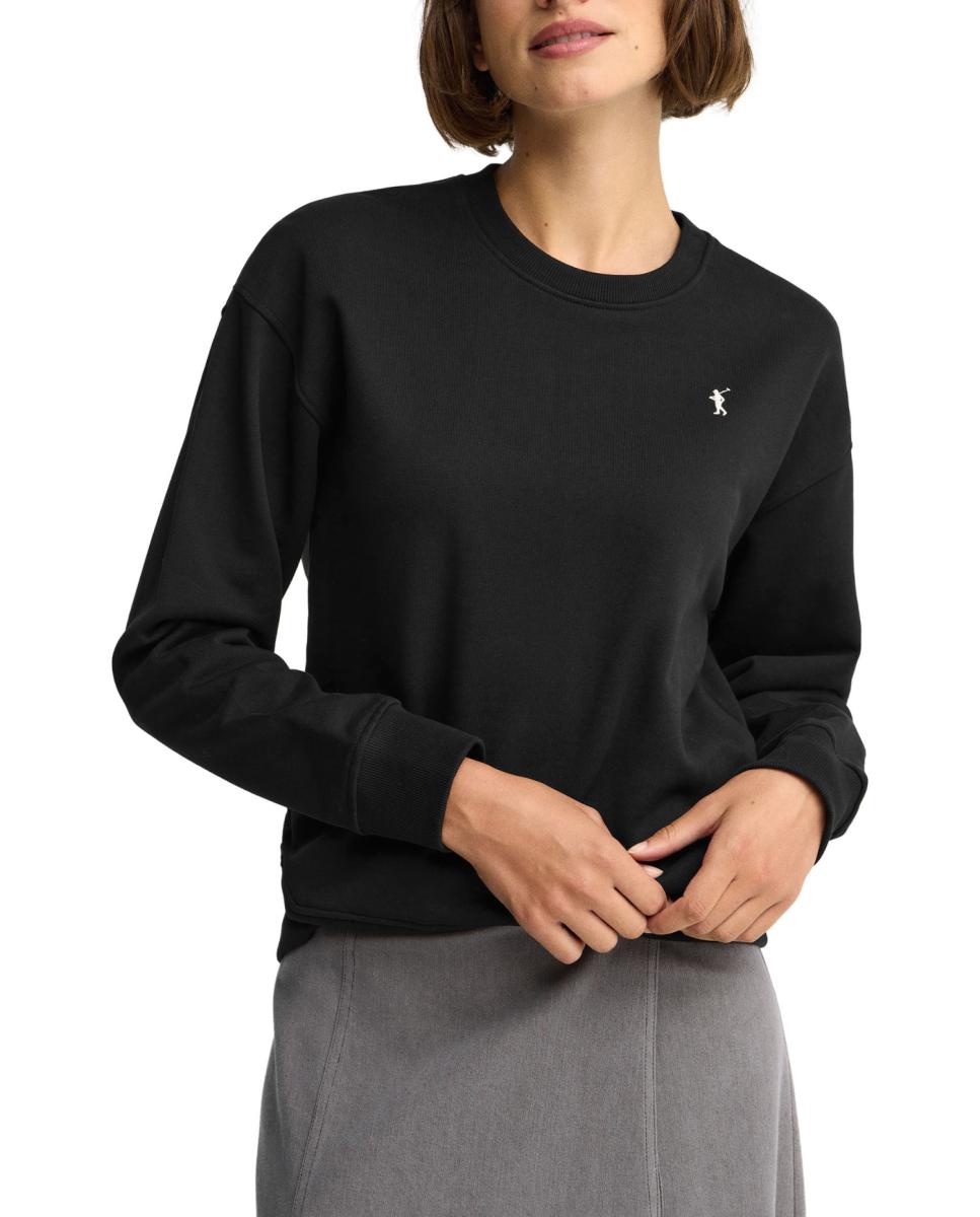 Imagen 0 de Sudadera de mujer de corte boxy con cuello redondo y manga larga
