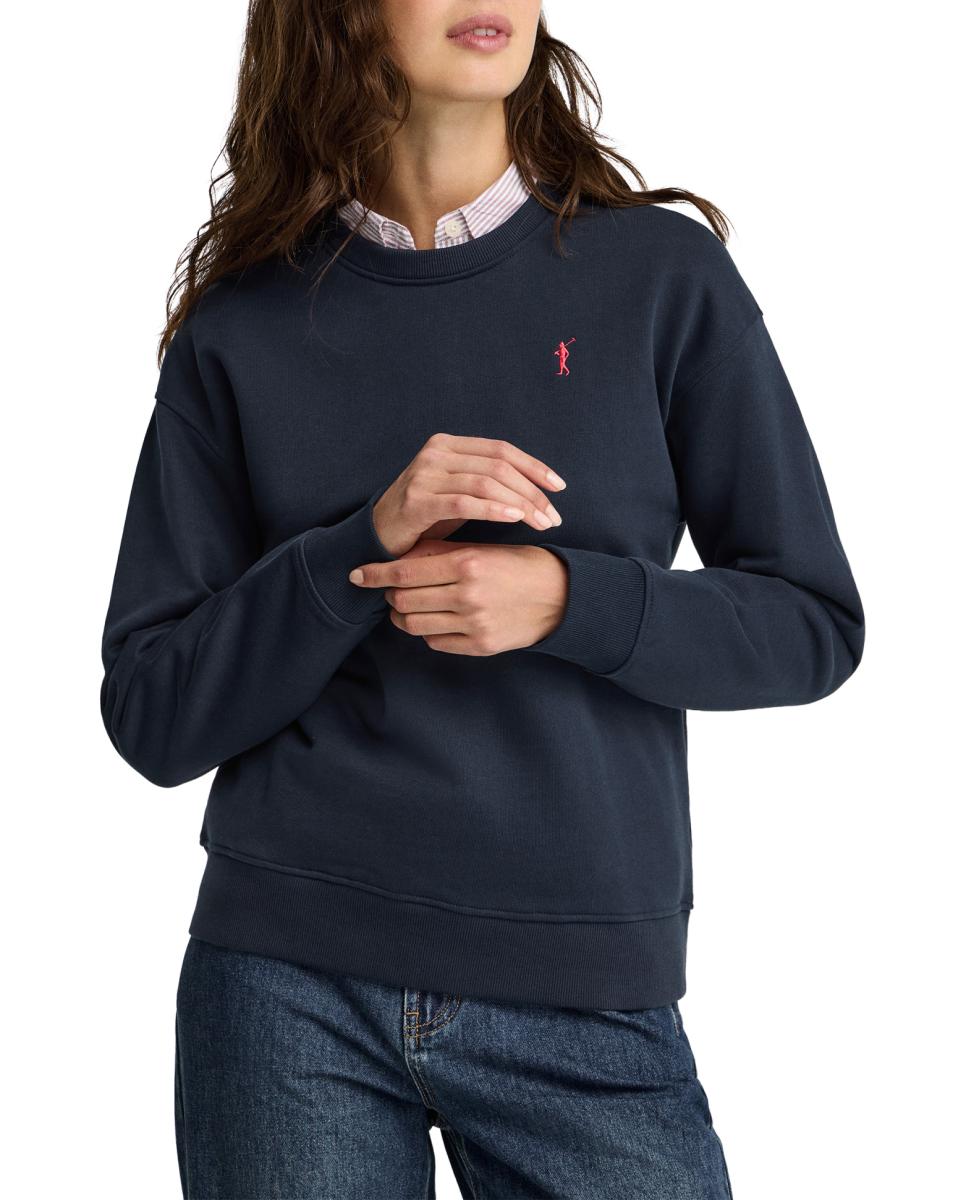 Imagen 0 de Sudadera de mujer de corte boxy con cuello redondo y manga larga