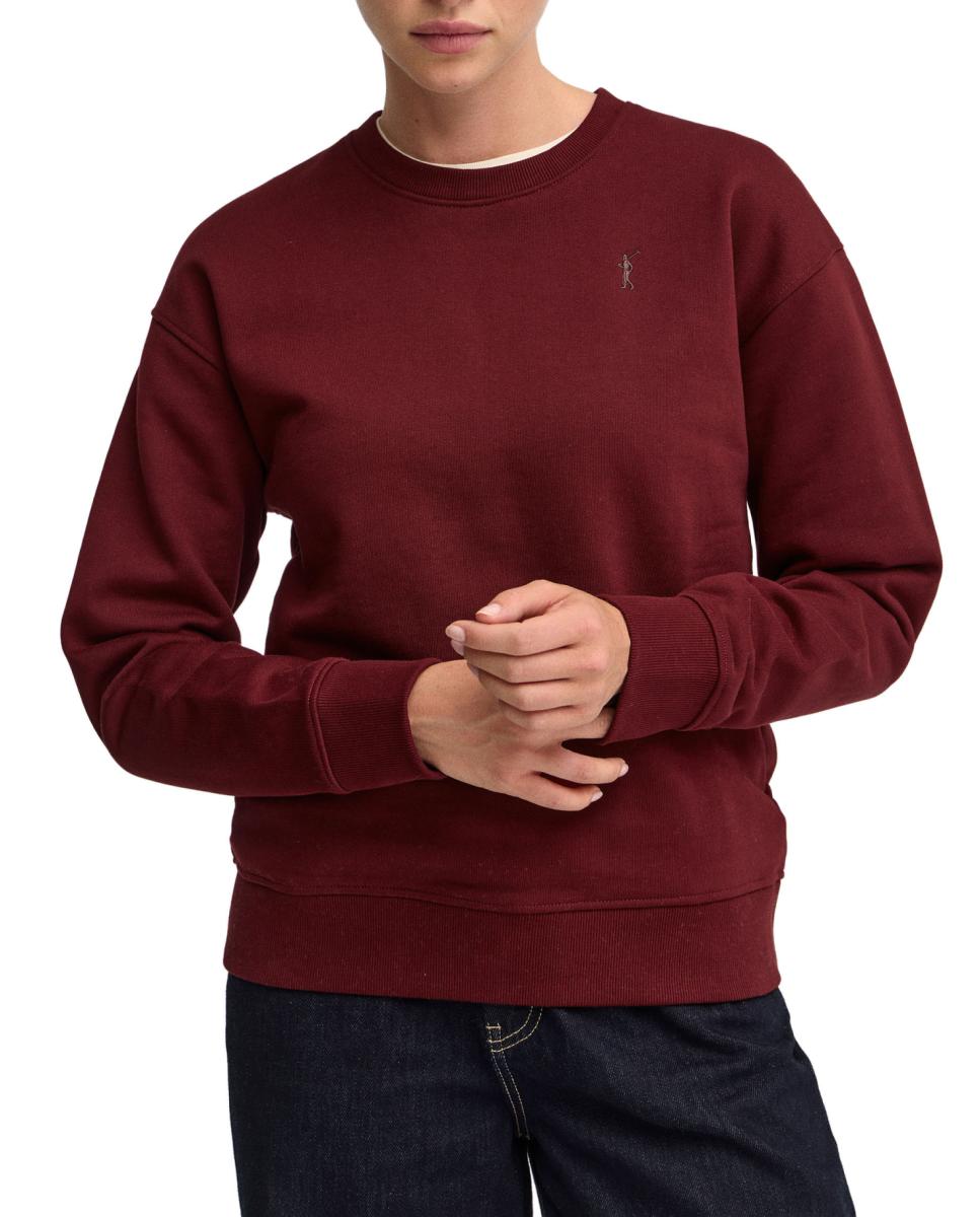 Imagen 0 de Sudadera de mujer de corte boxy con cuello redondo y manga larga