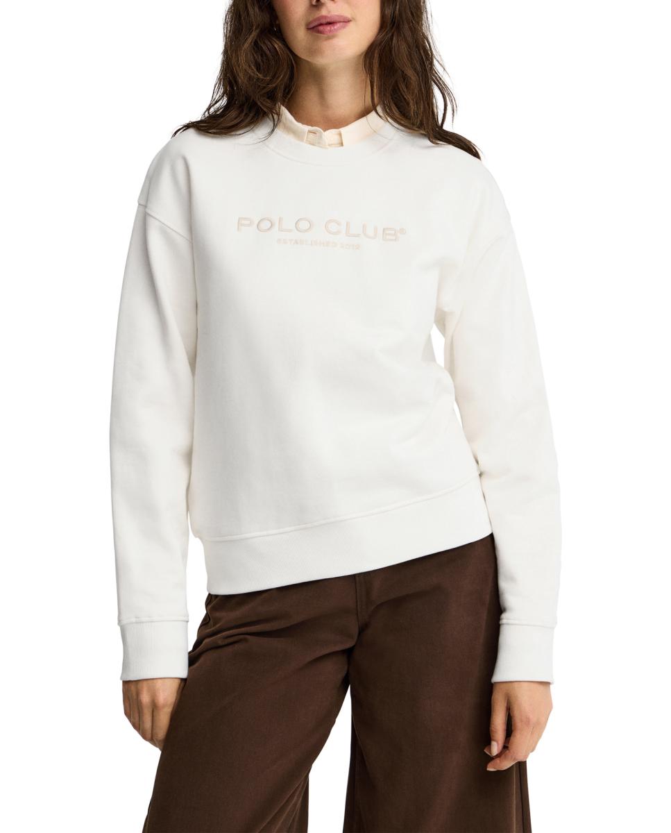 Imagen 0 de Sudadera de mujer de corte regular con cuello redondo y manga larga