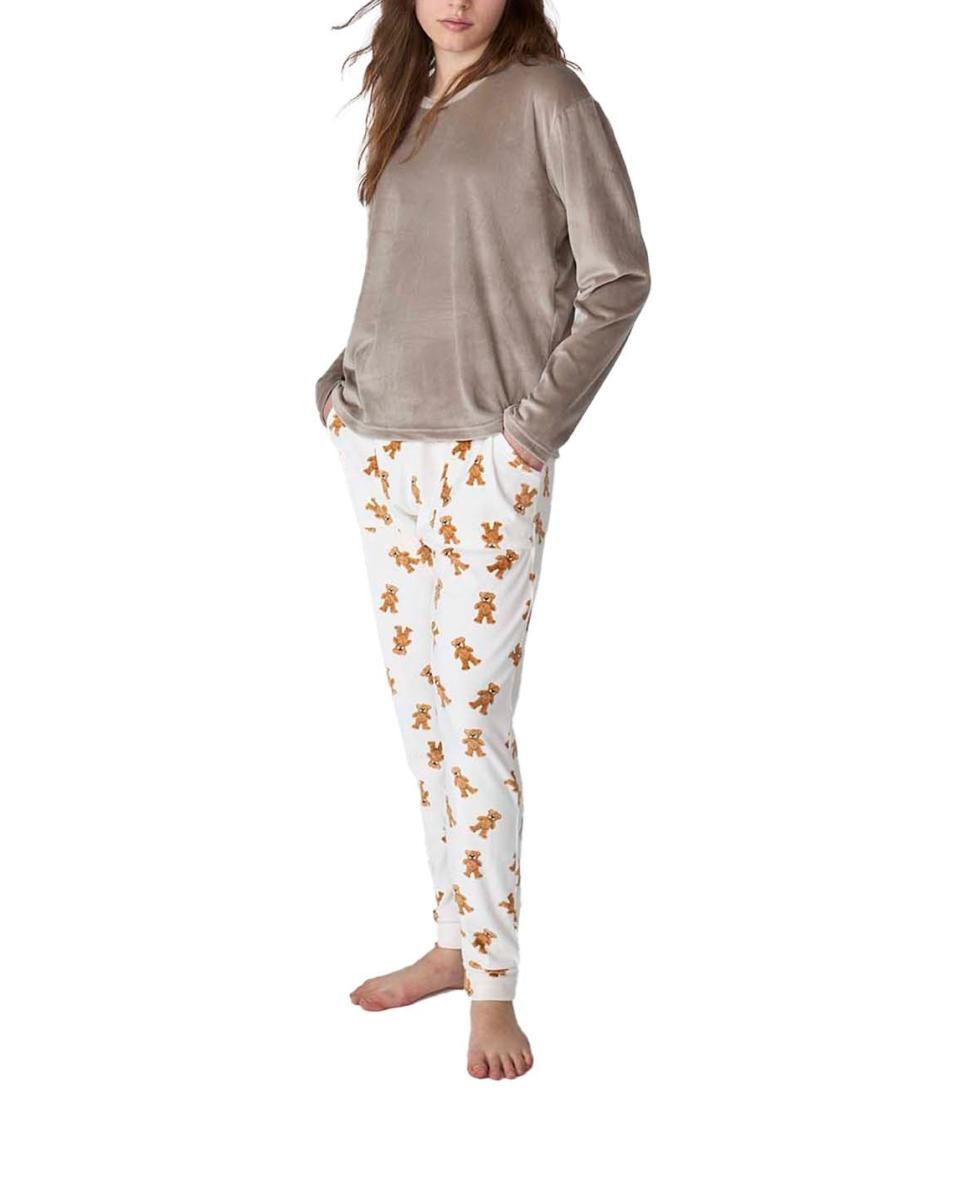 Imagen 0 de Pijama mujer manga larga terciopelo