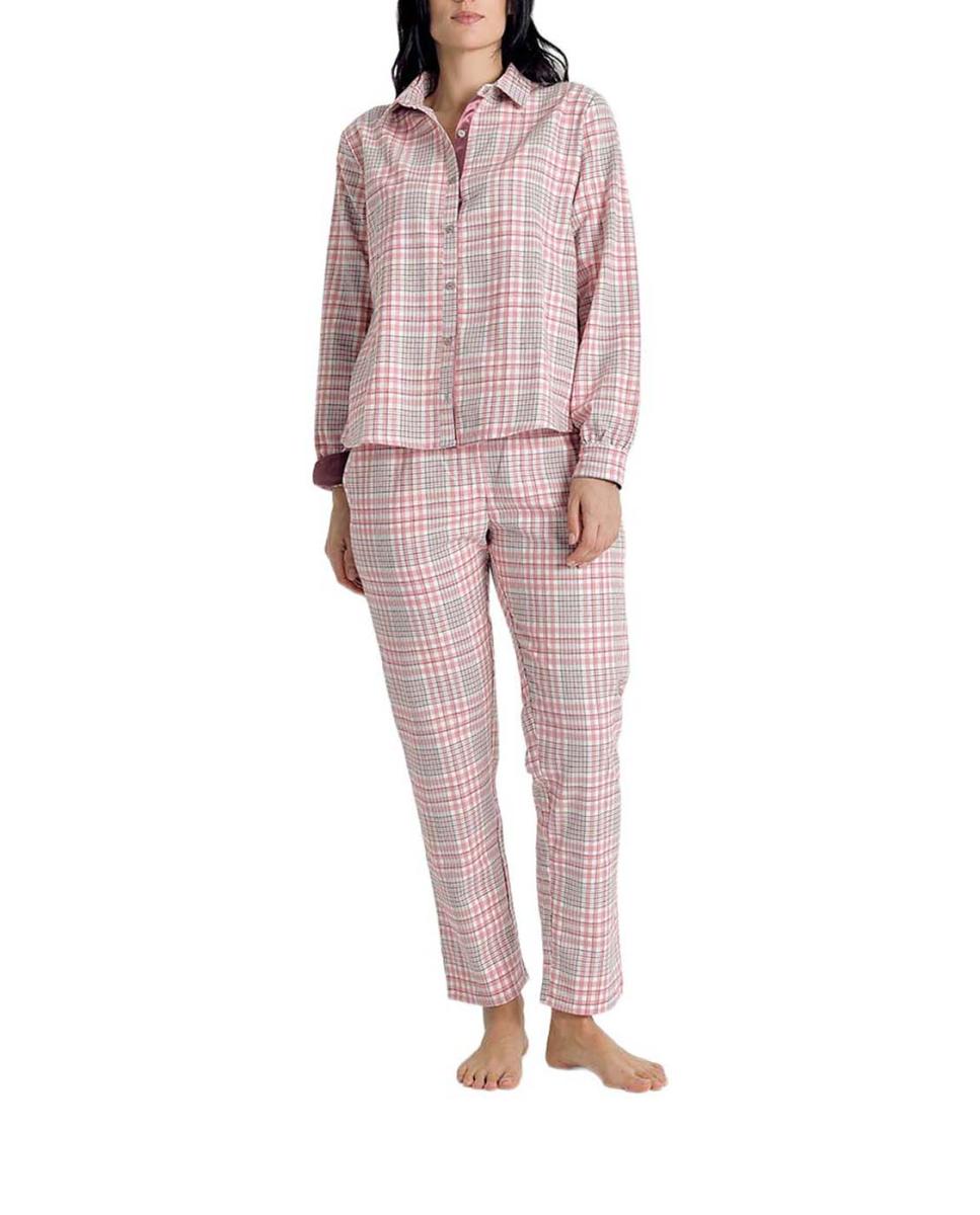 Imagen 0 de Pijama mujer abierto algodón cuadros