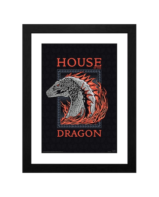 Imagen 0 de Lámina enmarcada Juego de Tronos House of the Dragon Targaryen dragón