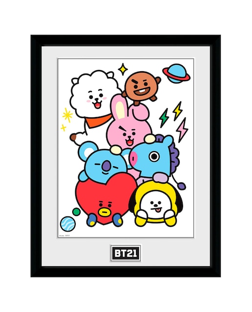 Imagen 0 de Lamina Con Marco BT21 Grupo