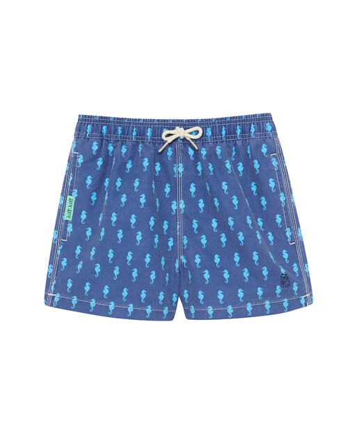 Imagen 0 de Traje de baño efecto lavado de niño con estampado caballito de mar