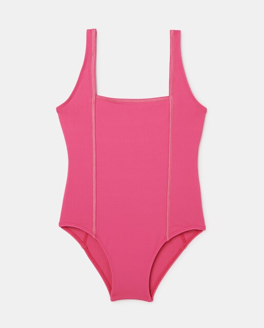 Imagen 0 de Bañador de niña liso de escote cuadrado