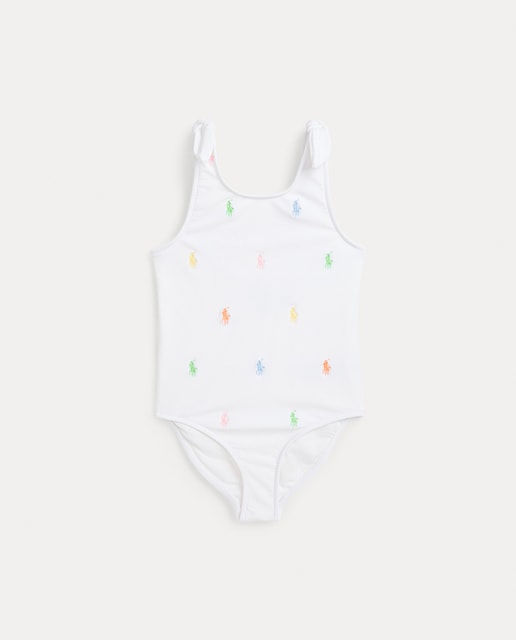 Imagen 0 de Bañador de niña con multibordados