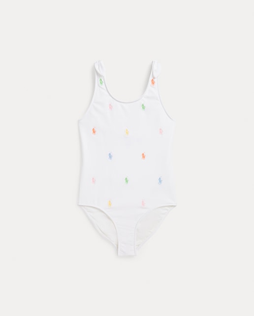 Imagen 0 de Bañador de niña con multibordados