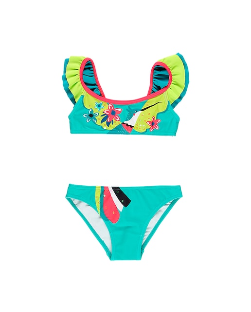 Imagen 0 de Bikini de niña en color esmeralda
