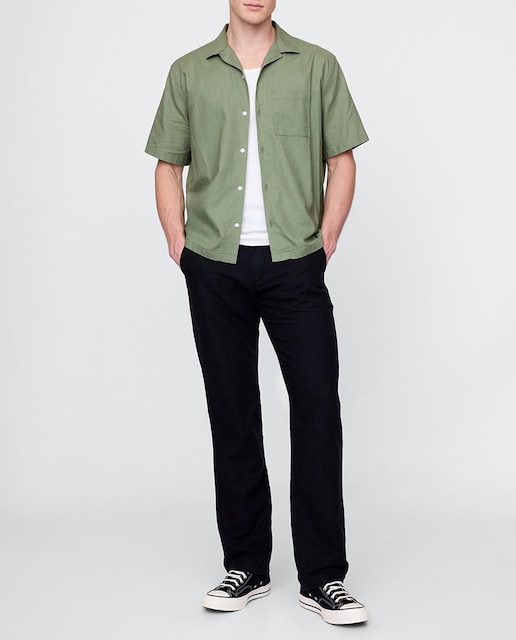 Imagen 0 de Pantalones chinos de hombre  de lino y algodón