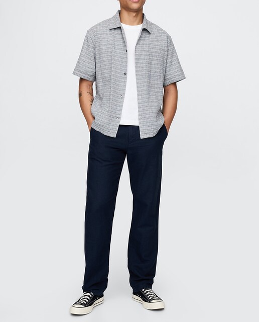 Imagen 0 de Pantalones chinos de hombre  de lino y algodón