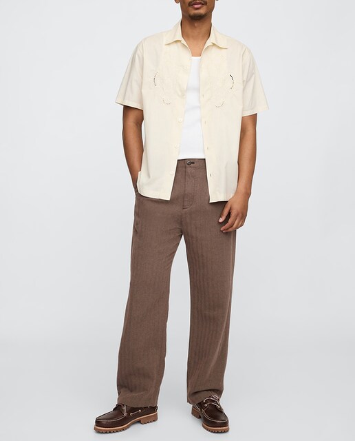 Imagen 0 de Pantalones de hombre de lino loose fit