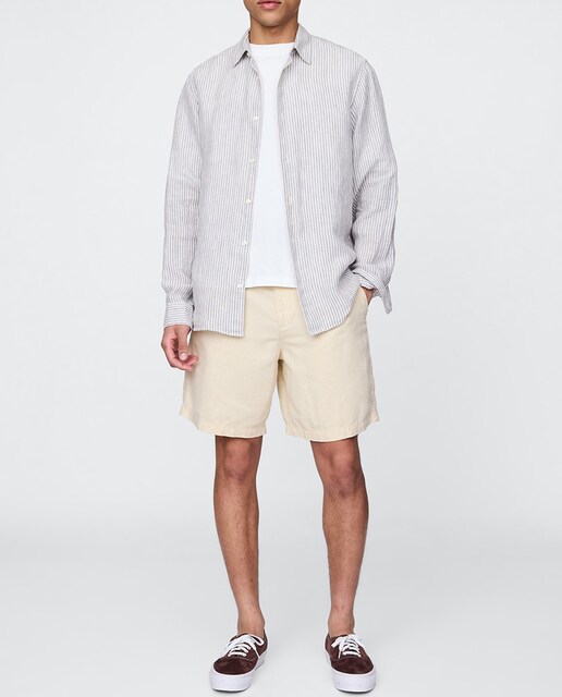 Imagen 0 de Pantalones cortos de hombre de lino y algodón