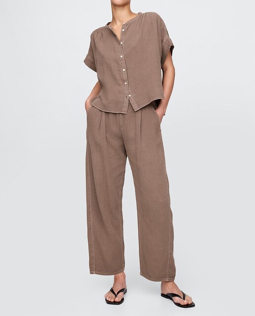 Imagen 0 de Pantalones barril de mujer con bolsillos