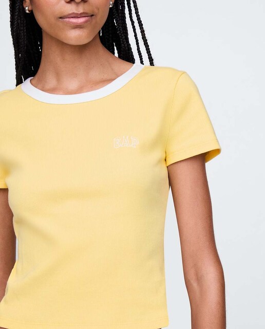 Imagen 0 de Camiseta de mujer cuello con ribete