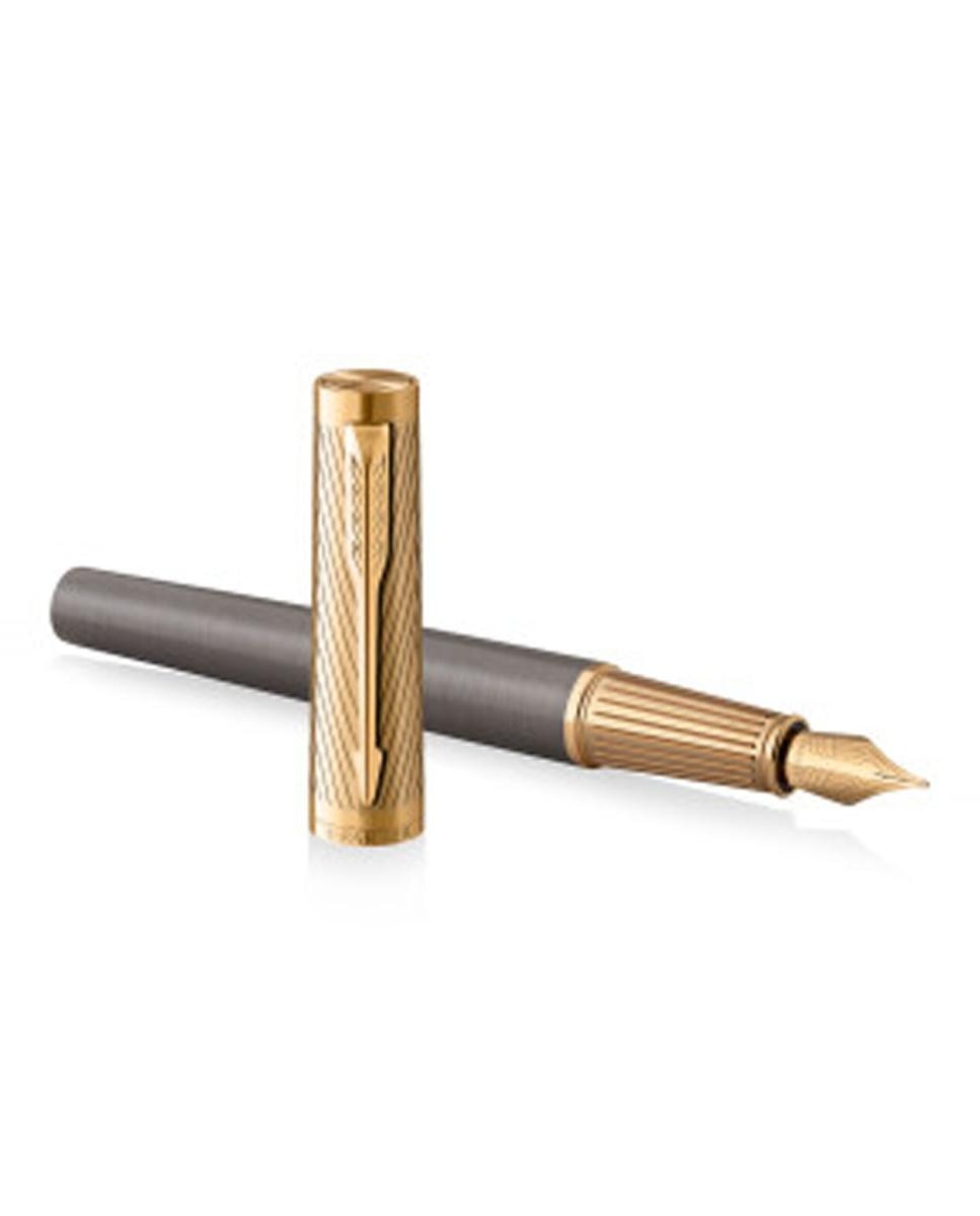 Imagen 0 de Pluma Ingenuity Parker Pioneers lacado gris oro plumín fino