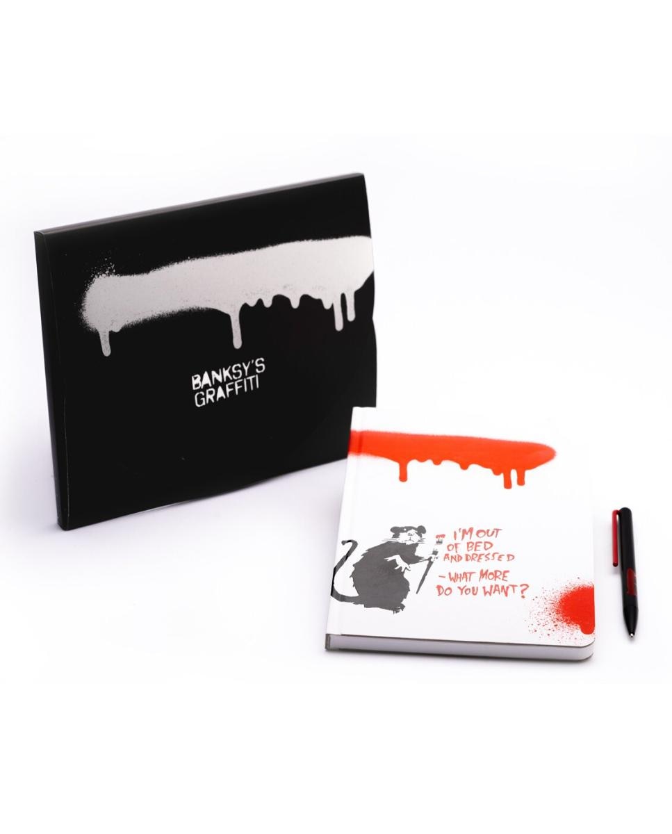 Imagen 0 de Bolígrafo y libreta edición limitada Banksy dibujo en rata Pininfarina Segno rojo y negro