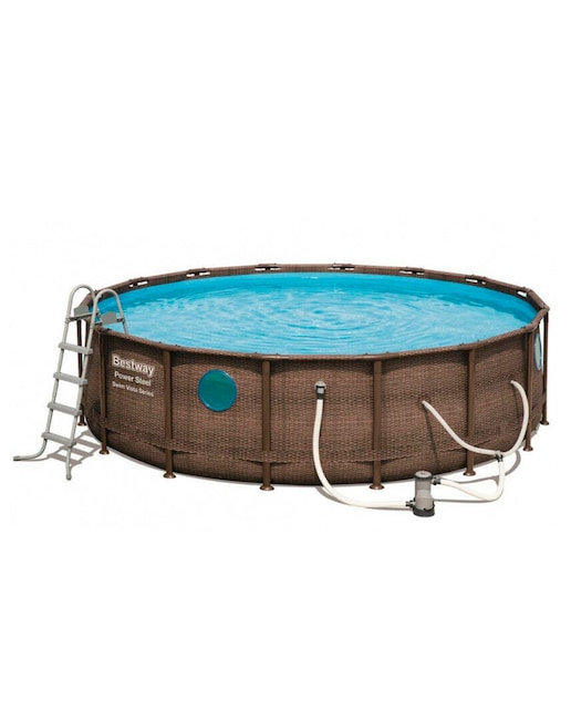 Imagen 0 de Piscina tubular Power Steel Diseño Ratán Ø 488 x 122 cm