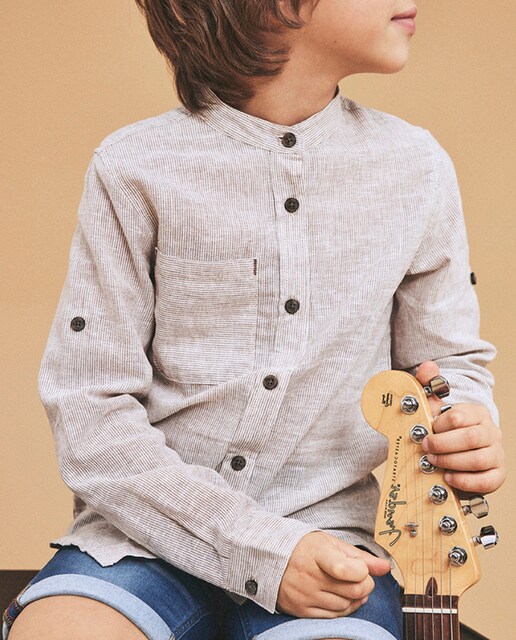 Imagen 0 de Camisa de niño de manga larga algodón orgánico