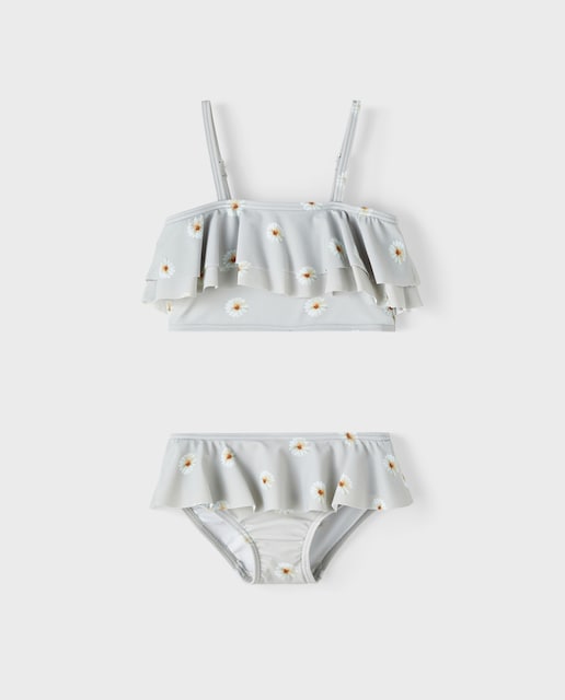 Imagen 0 de Bikini de niña de flores con detalle volantes