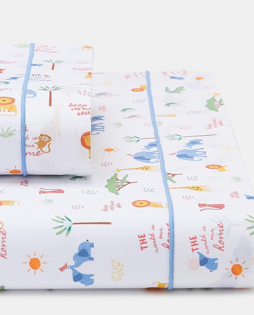 Imagen 0 de Juego de sábanas Bbest Jungle 2 piezas estampada (disponible en varias medidas)