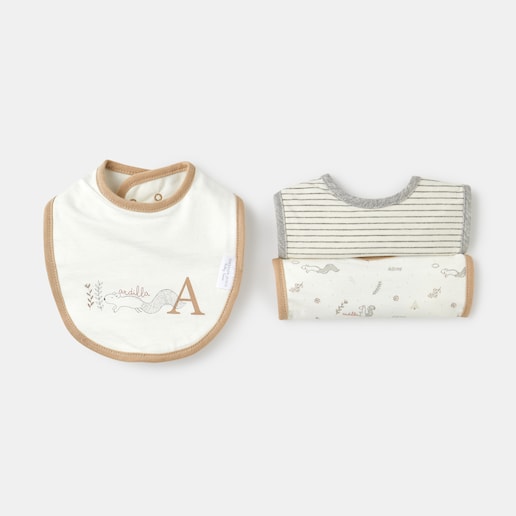 Imagen 0 de Baberos Cotton Juice Baby Home pack 3 Bosque ardilla